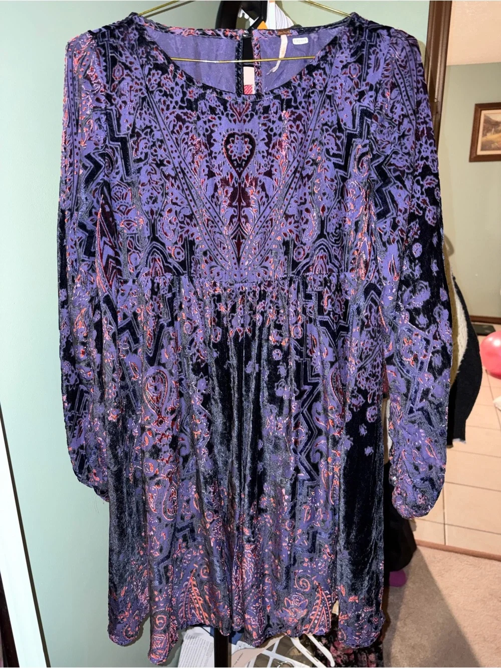 Free People Mirror Mirror Velvet Mini Dress